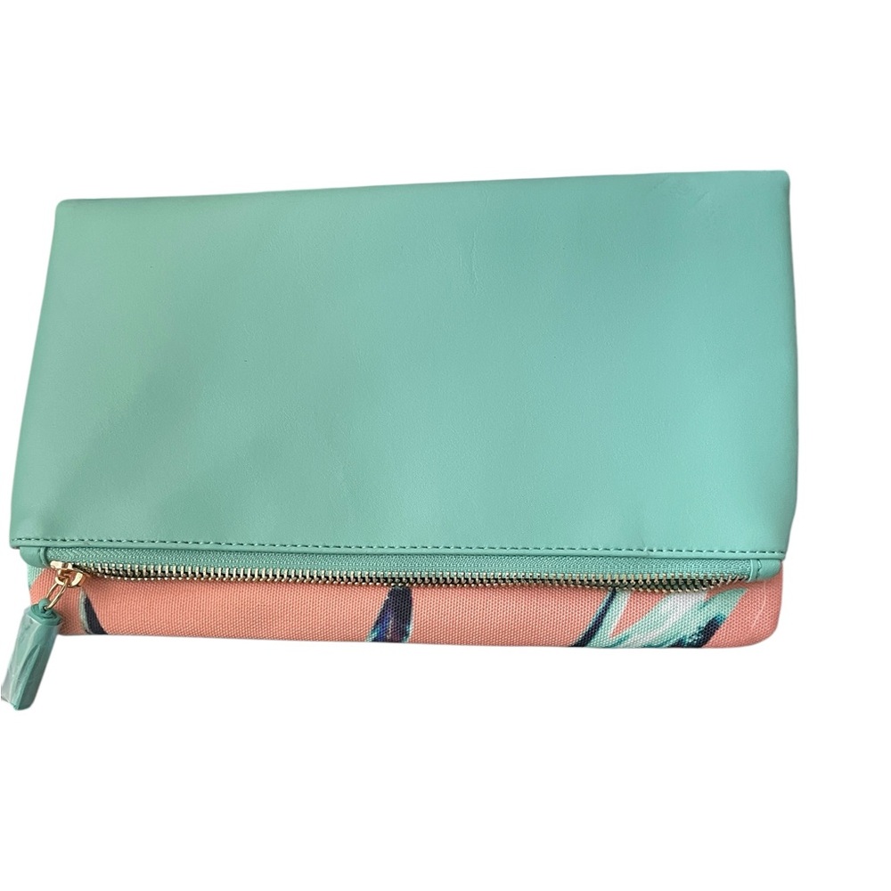 Mint Green and Peach Clutch